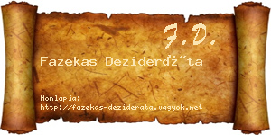 Fazekas Dezideráta névjegykártya